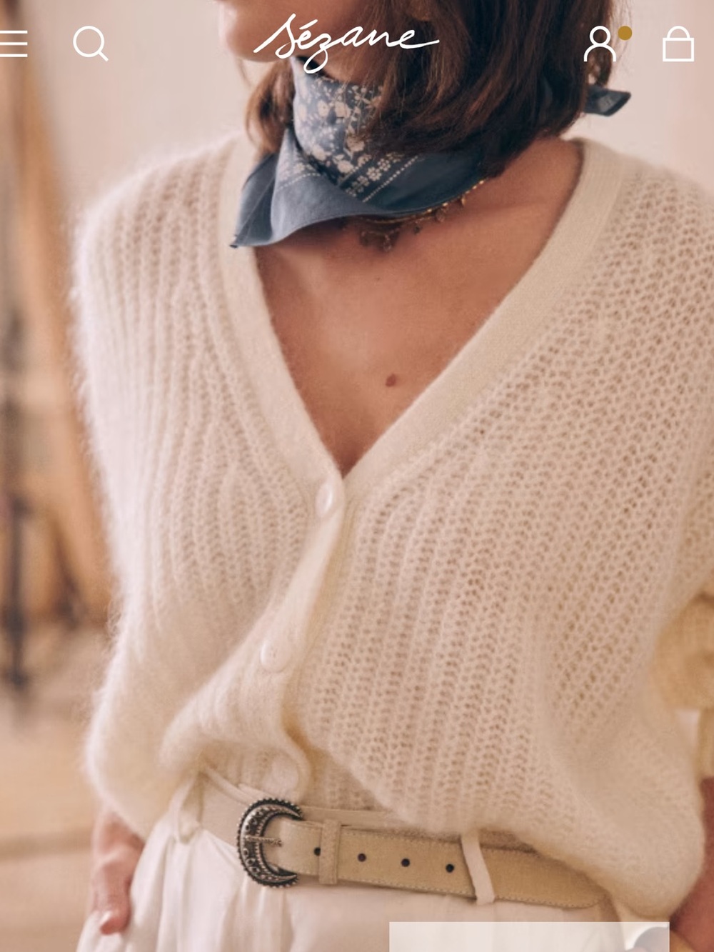 Cream V-Neck Cardigan